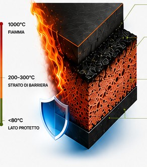 Char formation in a fire-safe composite